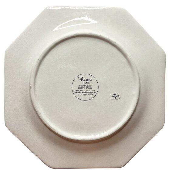 CHRISTMAS VTG Y2K Unique Shoes Holiday Lane Set Of 6 Salad/Dessert Plates NEW - Picture 8 of 11